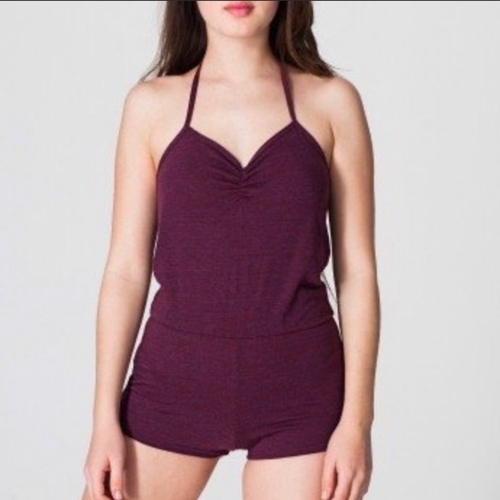 American Apparel Maroon Halter Romper
